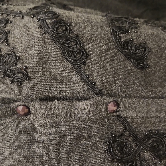 Spense Filigree Jeweled Button Up Cardigan Sweater - Picture 5 of 8